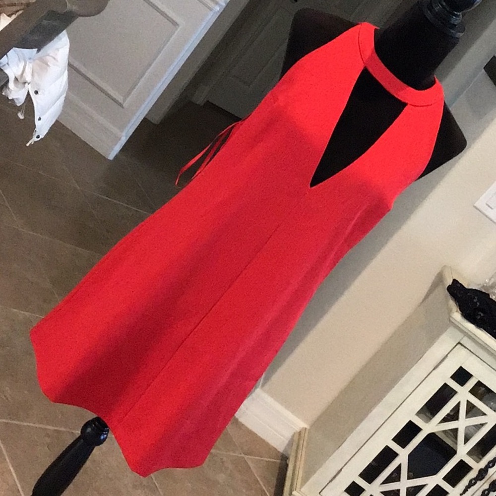 The coverii swing dress, plunging v, red, size M, NWOT